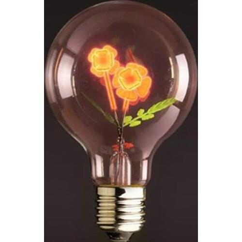 Retro E26 Edison Light Bulb G80 Burning Art Energy-Saving Wedding Valentines Day Indoor Night Light Bulb Birthday Gift Decorati