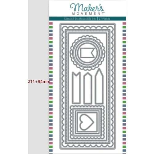 Metal Cutting Dies Slimline Essentials card Scrapbooking Stencil Cut Die For DIY Card Crafts Handmade