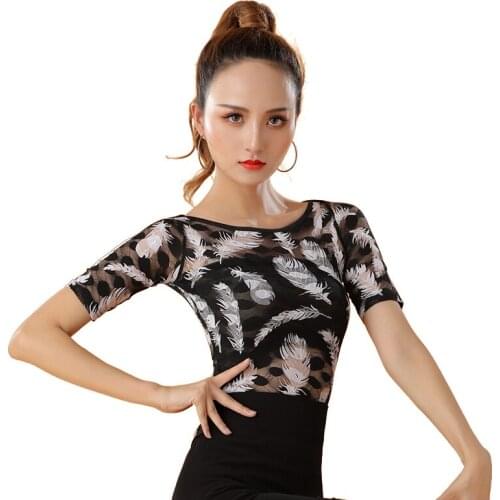 Fashion Modern Ballroom Gauze Lace Sexy Latin Dance clothes Top for women/female dancer,Tango Costume performance wears YU0803