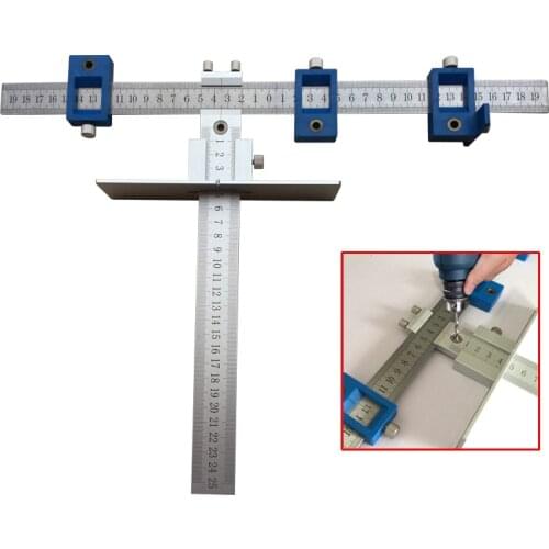 New Aluminum Alloy Drill Guide Sleeve Cabinet Hardware Jig Drawer Pull Wood Drilling Dowelling Tools Set Position Tools