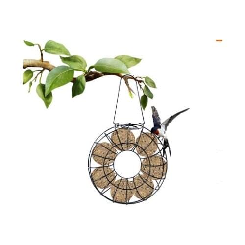 One Round Fixable Bird Hanging Feeder Fat Ball Wild Bird Seed Feeder Outdoor Feeding Station Garden Backyard Bird Supplies