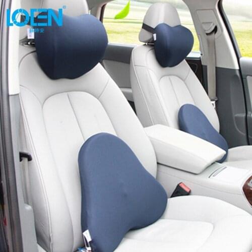 1 Set Car Seat Back Support Lumbar Cushion Wait Rest Pillow Memory Foam Auto Accessories Breathable for Car Seat Office Chair