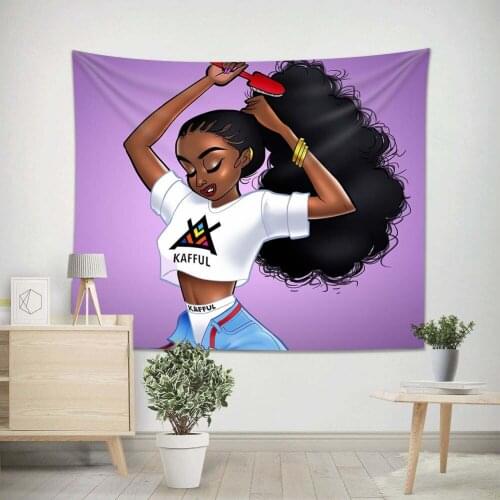 Bedside fabric decoration wall homestay hanging cloth wall blanket African woman figure printing tapestry home background cloth