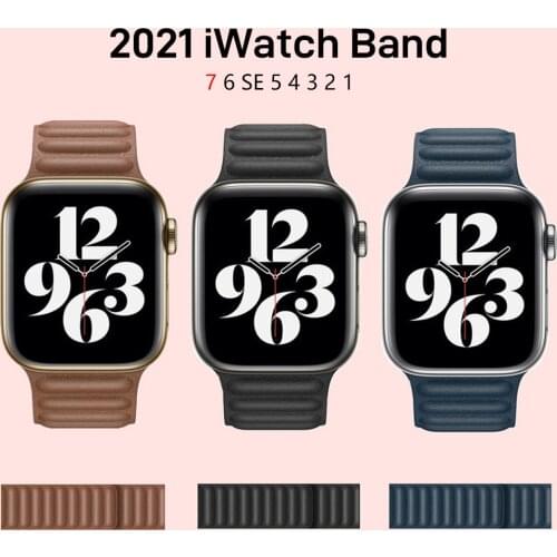 Strap For apple watch band Leather link loop 44mm 40mm iWatch series 6 SE 5 4 3 2 1 watchbands bracelet 42mm 38mm Wristbands