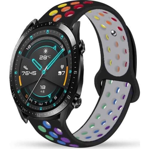 Huawei Watch GT 2/2e strap 42mm/46mm GT2/GT2e Pride Edition silicone bracelet 20mm/22mm band for Samsung Galaxy watch 42 46 mm