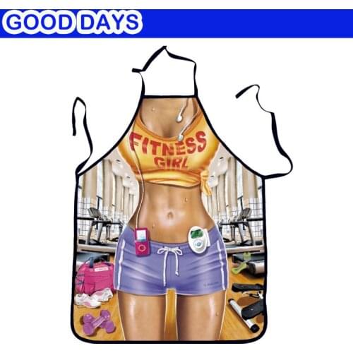 Sexy Womens Apron Fitness Girl For Kitchen Game Party Bar Restaurant Apron Outdoor Barbecue Apron Wedding Funny Apon