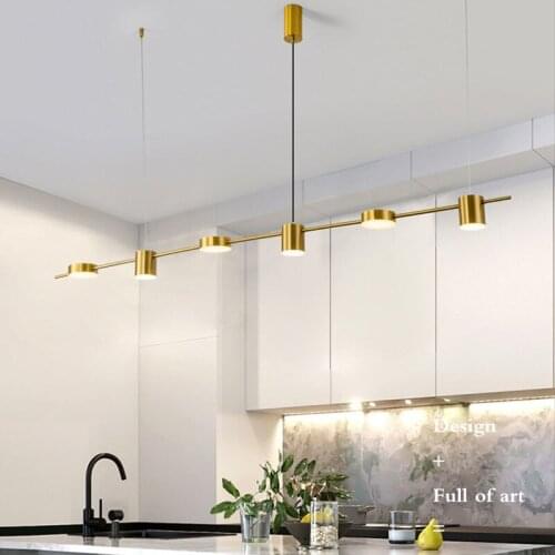 LED Chandelier Black Or Gold Living Dining Room Modern Nordic Simple Lamp Coffee Shop Bar Restaurant Long Hanging Light