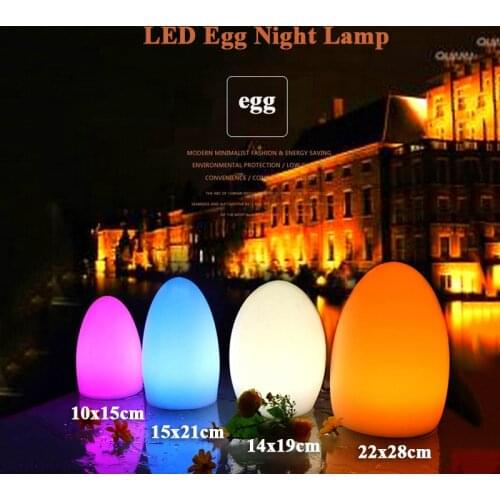 Remote Control Waterproof Egg Shape RGB LED Night Lights Rechargeable Indoor Outdoor Home Garden Bar KTV Dining Table Lamp
