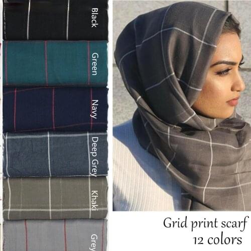 10pcs/lot Women Plaid Scarf Cotton Viscose Grid Shawl Fashion Classic Scarves And Shawls Elegant Tr Cotton Muslim Hijab Scarfs