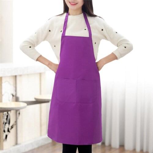 Women Bib Kitchen Accessories 2021 Solid Color Cooking Kitchen Apron mens Chef Waiter Cafe Shop Barbecue Hairdressing Apron