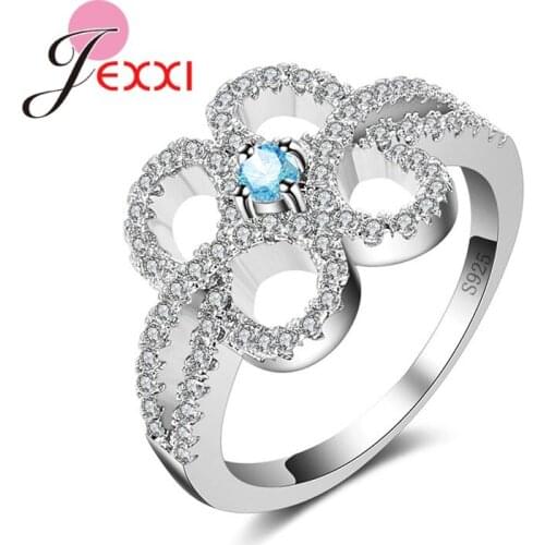 Trenday Luxury Infinity Ring with full CZ Crystal Stone Radiant Jewelry 925 Sterling Silver Ring for Women