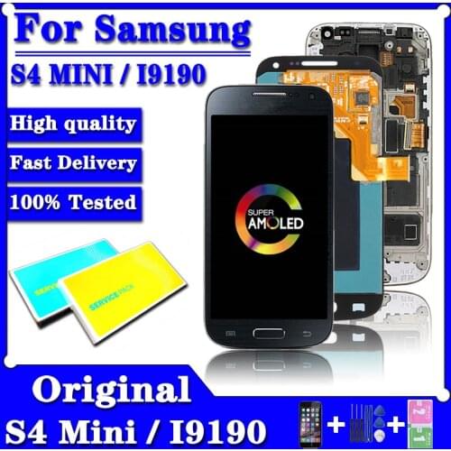 4.3"AMOLED For SAMSUNG S4 Mini Display For Samsung Galaxy S4 mini I9190 Display GT i9192 i9195 LCD Digitizer Touch Screen