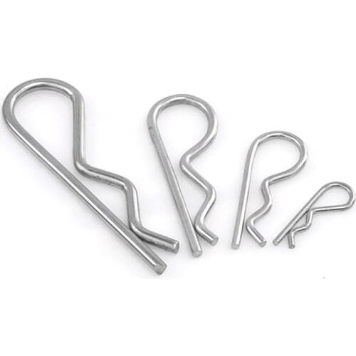 10/20pcs M1 to M4 Steel R Type Spring Cotter Pin Wave Shape Split Clip Clamp Hair Tractor Pin for Car Rod Diameter = 1 to 4mm