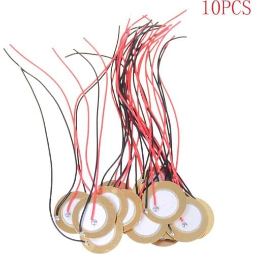 10Pcs/lot Sale 20mm Piezo Ceramic Elements Sounder Sensor Trigger Drum Disc + Wire Copper Piezoelectric Buzzer Copper