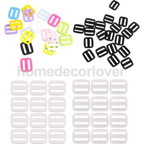 20pcs Plastic Slider Tri Glide Adjust Buckles For Dog Collar Harness Backpack Straps Webbing 20mm