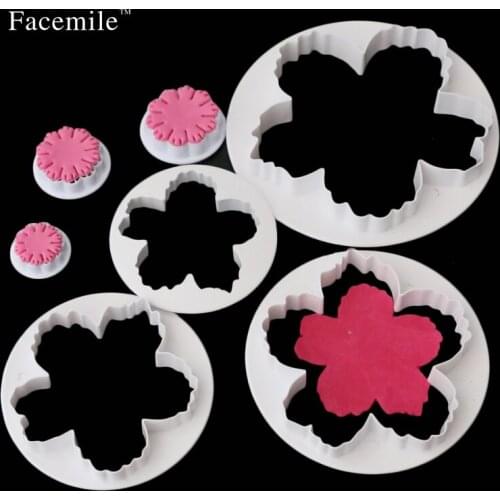 7Pcs/Set Peony Durable Carnation Fondant Embosser Cookie Cutter Mold Decorating Baking Pastry Tools cookie cutter cake