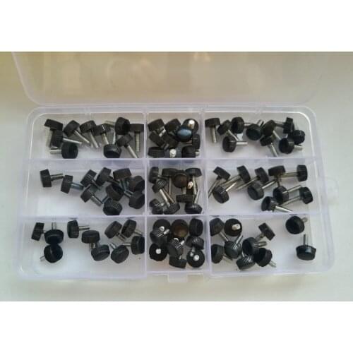 90pcs M3 M4 Round Plastic Head Hand Tighten Screws Hand Twist Bolts Screw Bolt