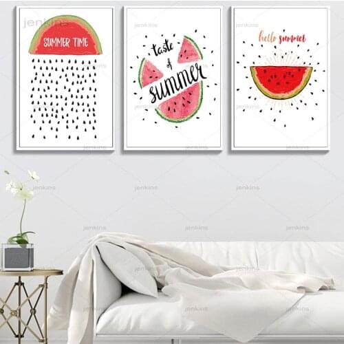 American Style Poster Summer Watermelon Digital Print Canvas Painting Home Wall Art for Sitting Room Decoration Wall Stickers
