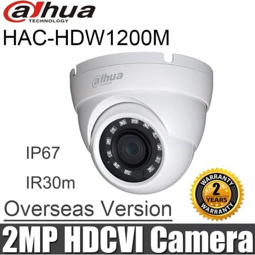 Dahua HAC-HDW1200M 2MP HDCVI camera Eyeball 1080P Smart IR 30M waterproof IP67 DH-HAC-HDW1200M dome CCTV Security Camera