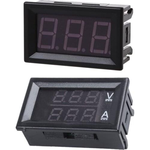 Fashion1pcs DC 0-99.9V 3 Wire LED Digital Display Panel Volt Meter Voltage Voltmeter Car Motor - GREEN & 1Pcs Panel Mounted DC D