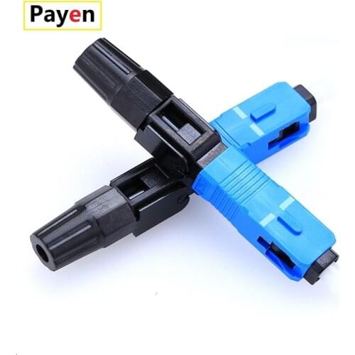 FTTH 100PCS Embedded Fiber Optic Fast Connector Single Mode Fiber Optic Adapter SC UPC Cold Connection Quick Field Assembly