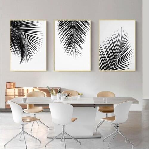 Art Decorative Picture Nordic Style Home Decor Black White Palm Tree Leaves Canvas s and Prints Minimalist Painting Wall