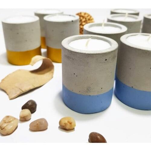 Round Candle Concrete Jar Silicone Mold Scented Candle Cup Handmade Candle Making Clay Cement Plaster Mold