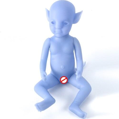 Reborn Baby Doll 12inch DIY Blank Doll Kit Unpainted Unfinished Doll Parts Blue Lifelike Male Female Baby Doll Toys for Children