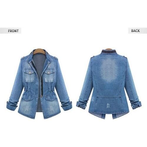 High Quality Denim Jackets Women Autumn Fashion Long Sleeve Jeans Coat Casual Denim Outwear Tops