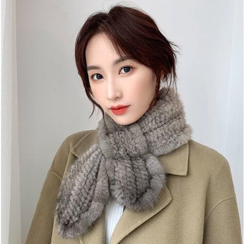 Lantafe Fur Winter Scarf Fur Collar Real Mink Fur Women Scarf Widening Thickening Neck Warm Natural Fur Short Style