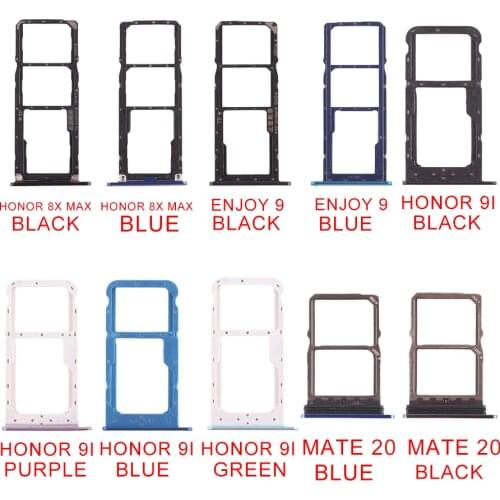 3 color for Huawei 2 x SIM Card Tray/Micro SD Card Tray for Huawei Honor 8X Max/Enjoy 9/Mate 20 Replacement repair parts