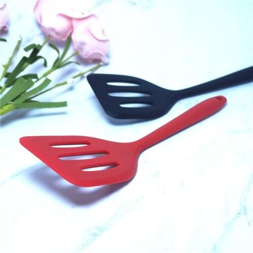 Small Basics Silicone Turner Slotted Cooking Spatula High Heat Resistant to 480F One Piece Non Stick Kitchen Tools
