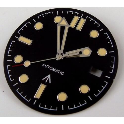 Nologo 31mm Watch Dial Men Watch Steel for NH35 NH35A Automatic Movement Date Display