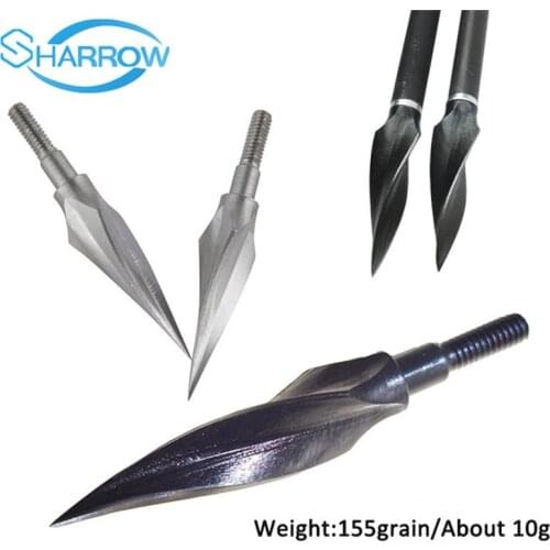 Hunting Arrowhead 155grain Traditional Arrow Point Tips for Shooting Training Carbon Fiberglass Arrow Archery Metal Broadheads
