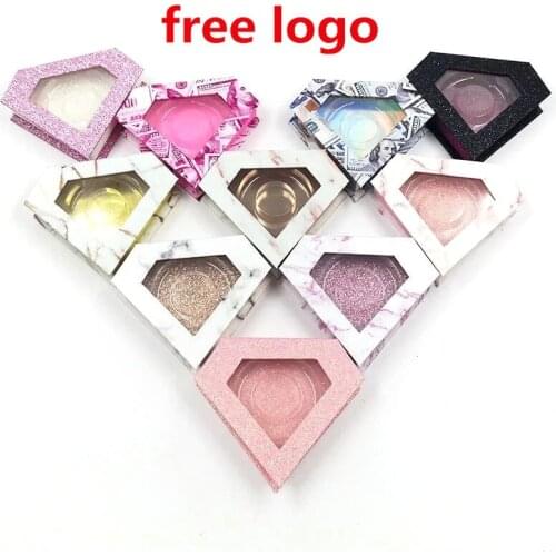 Wholeslae Eyelashes Package High Quanlity Empty Diamond Lashes Box with Tray Wholesale Bulk Lash Cases Packaging custom logo