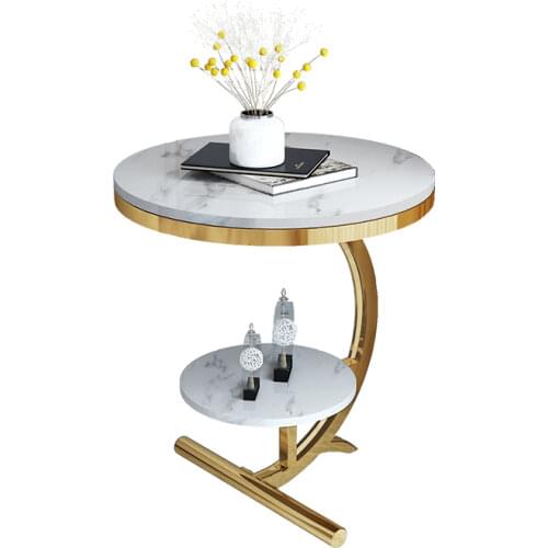 Half Moon Light luxury Corner Table Marble Coffee Table Movable Small Round Table One Big One Small Creative Fashion Table