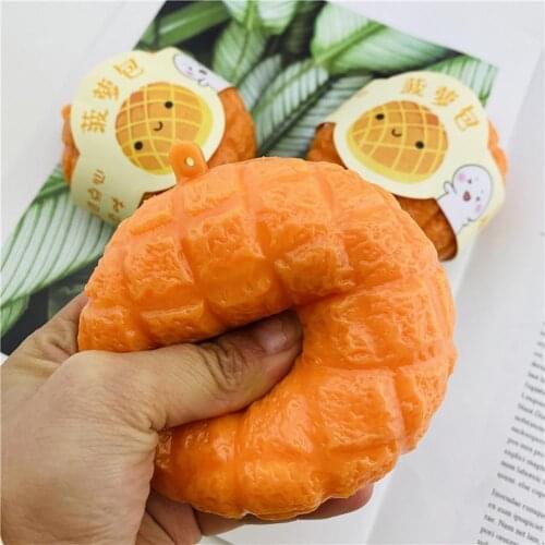 Durable Funny Highly Simulated Super Soft TPR Pineapple Bread Stress Relief Squeeze Toy for Gifts Squeeze Fidget Toys антистресс