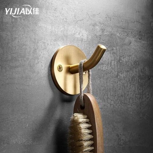 Simple single hook coat gold punch-free study opening hanging living room bathroom Japanese style hook