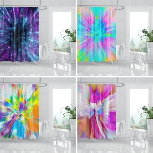 Rainbow Tie Dye Shower Curtain Color Nebula Printed Bathroom Home Decoration Polyester Curtain
