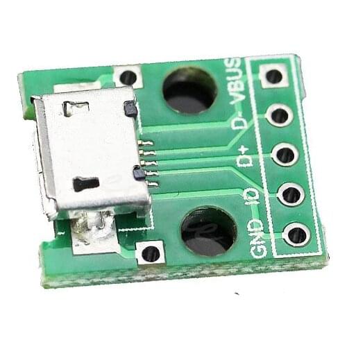 Female Micro USB Type B SMD to DIP 5Pin Adapter Pinboard PCB