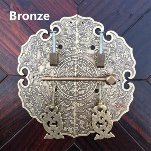 15cm/18 /24/28/ 35cm Chinese cup door retro pure copper handle bat Clouds handle Round furniture handle Engraved Cabinet Knobs