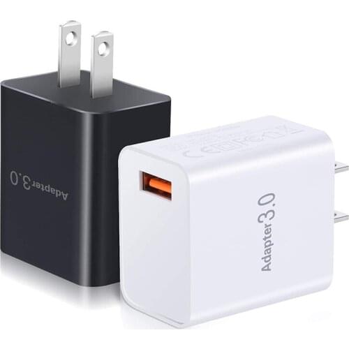 QC 3.0 Fast Charge USB Wall Charger Travelling Adapter 18W Single Port Quick Charing USB Adapter For All Smartphone