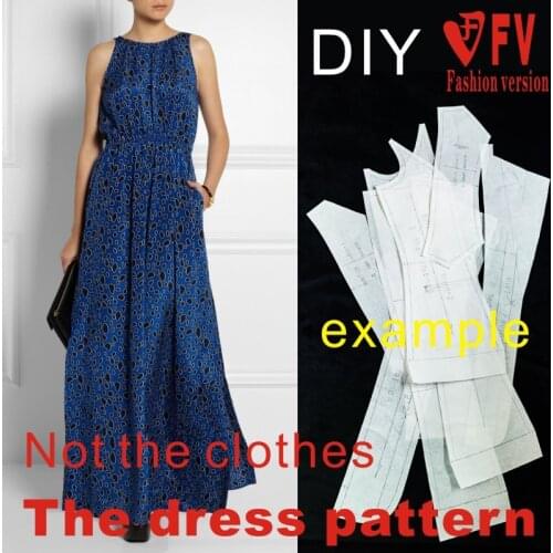 Clothing DIY The dress Dresses Sewing Pattern cutting drawing Womens Dress Sewing Template BLQ-82