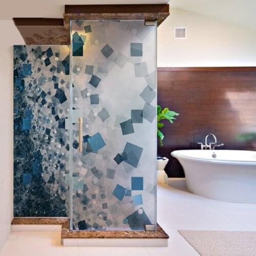 Geometry Pattern Glass Film Static Cling Private Antiseptic Reusable Removable Drop-Shipping Frosted Home Decorative Window Film