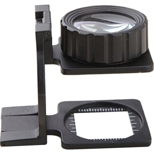 10X Full Metal Folding Linen Tester Loupe Dual Lens Cloth Thread Counter Magnifier Warp Weft Density Magnifying Glass