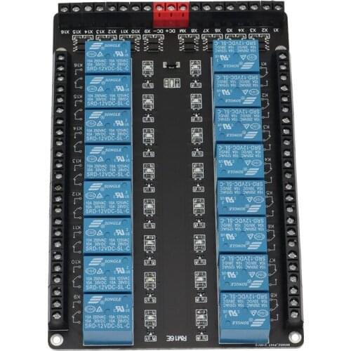 16-Way Relay Control Module/Isolated Expansion Module/High/Low Level Trigger/5V/12V/24V