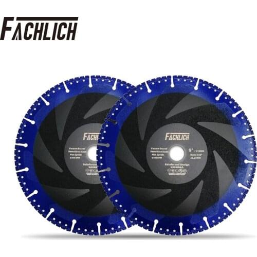 FACHLICH 2pcs/pk 9"/230mm Diamond Rescue Saw Blades Demolition Blades Cut Off Wheels Cutting Disc for Iron Concrete Stock