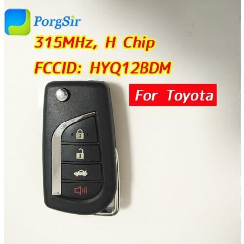 3+1 Button 4 Button 315 MHz Remote Control Key For Toyota Camry Corolla With H Chip FCCID: HYQ12BDM P/N: 89070-02880