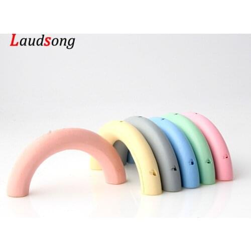 5pcs 70mm Natural Solid Wooden curved tube beads For Jewelry Making DIY Baby Toy Mixed Color Hanging ornament Connectors