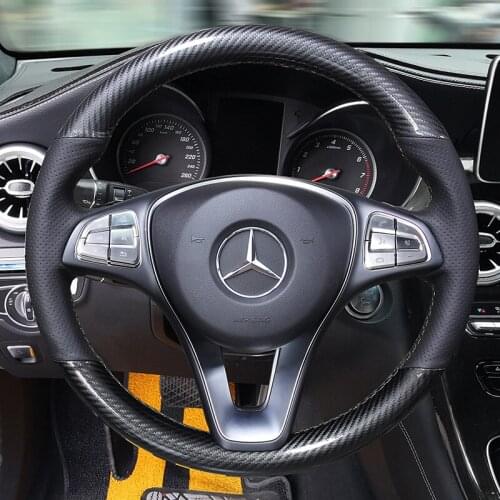 DIY hand-sewn steering wheel cover fit for Mercedes-Benz C260L E300L GLC260L GLA GLB 200 A-Class C200L